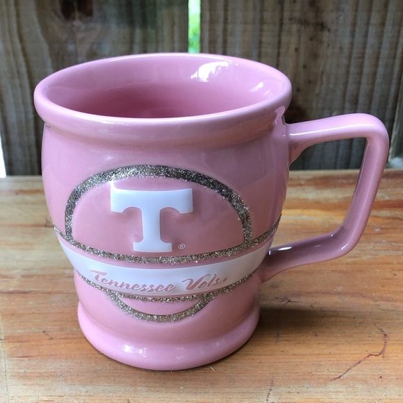 Tennessee Vols Pink Ceramic Coffee Mug with Silver Glitter by Stateline Sports - Picture 1 of 7